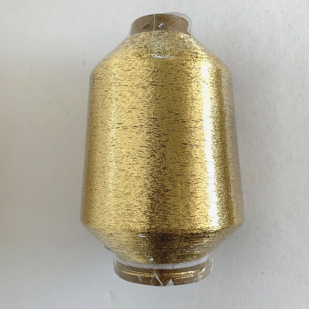 Fine Metallic Yarn Thread Sparkle Shiny Knitting 1.3 lb Cone Japan Gold